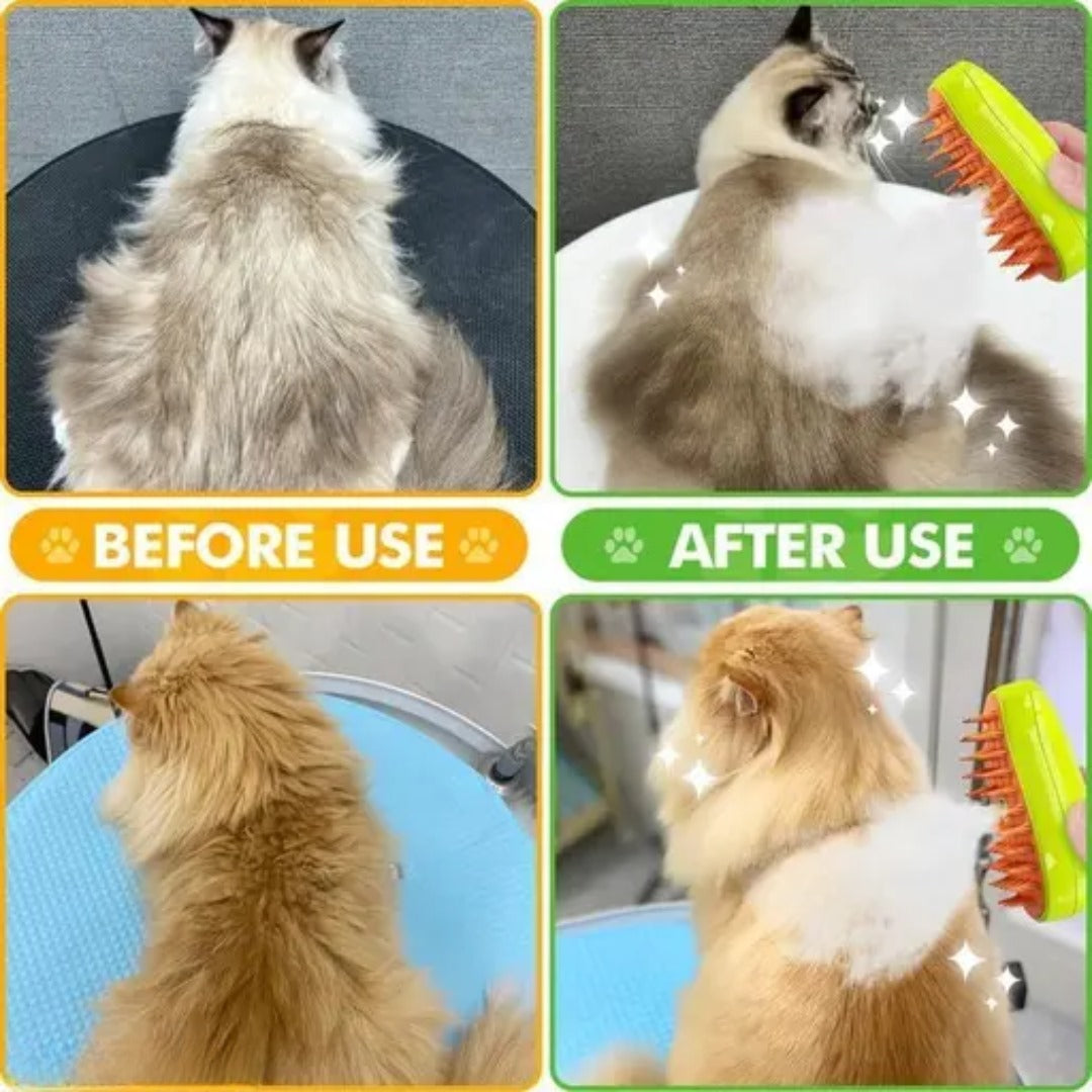 New 3-in-1 Steamy Pet Brush Cleanser Vapor