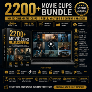 2200+ Movie Clips Bundle | HD 4K Cinematic Clips | Reels, YouTube & Content Creation (Instant Access)